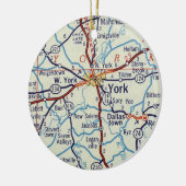 kaart van de PA van York Keramisch Ornament (Links)