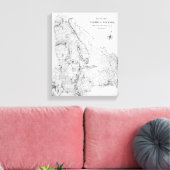 Kaart van de parochie van Hackney Canvas Afdruk (Insitu (Woonkamer))
