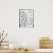 Kaart van de parochie van Hackney Poster (Keuken)