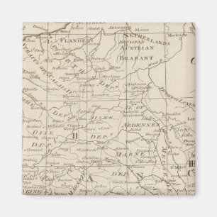 Kaart van de plaats van oorlog in Frankrijk 2 Magneet