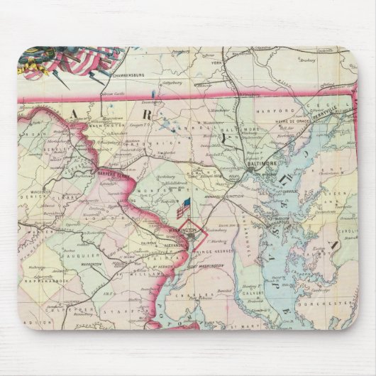 Kaart van de plaats van oorlog muismat (Voorkant)