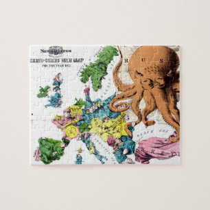  kaart van de politieke Cartoon van Europa (1877) Legpuzzel