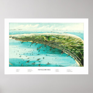 Kaart van de Provincetown, Kaapskabeljauw van 1910 Poster