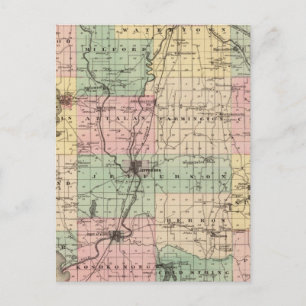 Kaart van de provincie Jefferson, de staat Wiscons