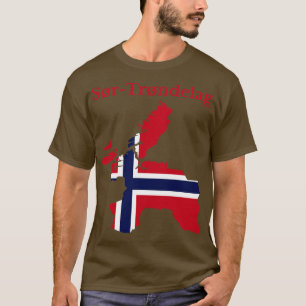 Kaart van de provincie Sor Trondelag Noorwegen T-shirt