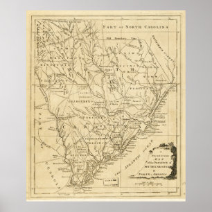 Kaart van de provincie South Carolina (1779) Poster