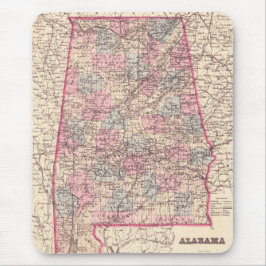 kaart van de provincies Alabama (1876) Muismat