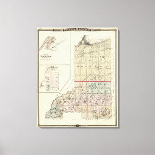 Kaart van de provincies Douglas en Burnett Canvas Afdruk