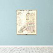 Kaart van de provincies Douglas en Burnett Canvas Afdruk (Insitu (Houten vloer))