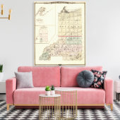 Kaart van de provincies Douglas en Burnett Canvas Afdruk (Insitu (Woonkamer))