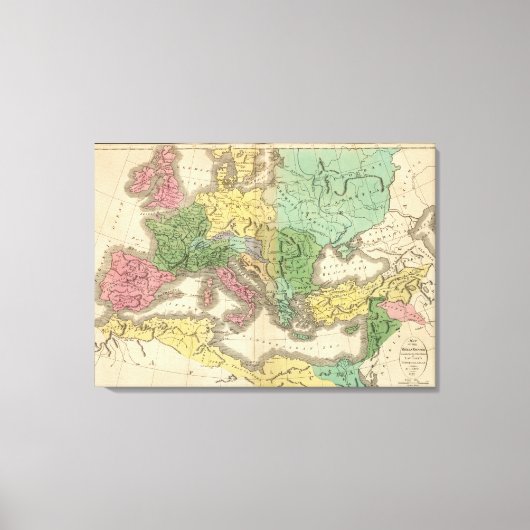 Kaart van de provincies in het Romeinse Rijk Canvas Afdruk (Voorkant)