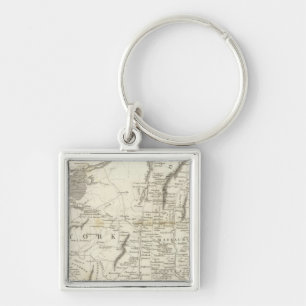 Kaart van de provincies van de Verenigde Staten Sleutelhanger