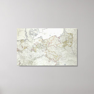 Kaart van de Pruisische staten in 1799 Canvas Afdruk