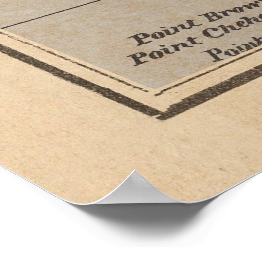 kaart van de Puget Sound (1876) Poster (Hoek)