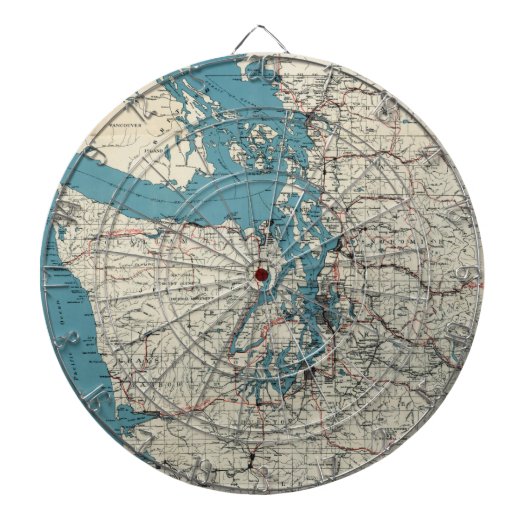  kaart van de Puget Sound (1919) Dartbord (Voorkant)