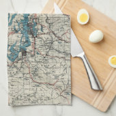 kaart van de Puget Sound (1919) Theedoek (Quarter Fold)