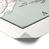 KAART VAN DE RAILROAD 1895 VAN LONG ISLAND POSTER (Hoek)