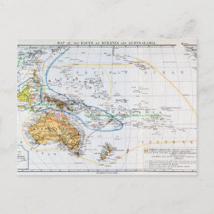 Kaart van de rassen Oceanië en Australazië