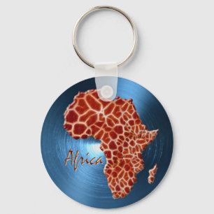 Kaart van de reeks AFRIKA Steel-Blue Giraffe Spot  Sleutelhanger