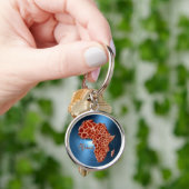 Kaart van de reeks AFRIKA Steel-Blue Giraffe Spot  Sleutelhanger (Hand)