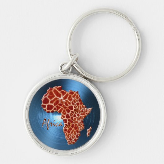 Kaart van de reeks AFRIKA Steel-Blue Giraffe Spot  Sleutelhanger (Voorkant)