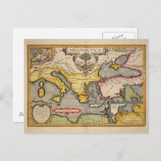 Kaart van de reis van de Argonauts (Voorkant / Achterkant)