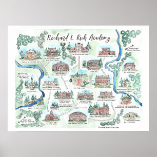 Kaart van de Richard E Rich Academy Poster