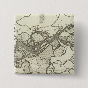Kaart van de Rijnvaart Vierkante Button 5,1 Cm