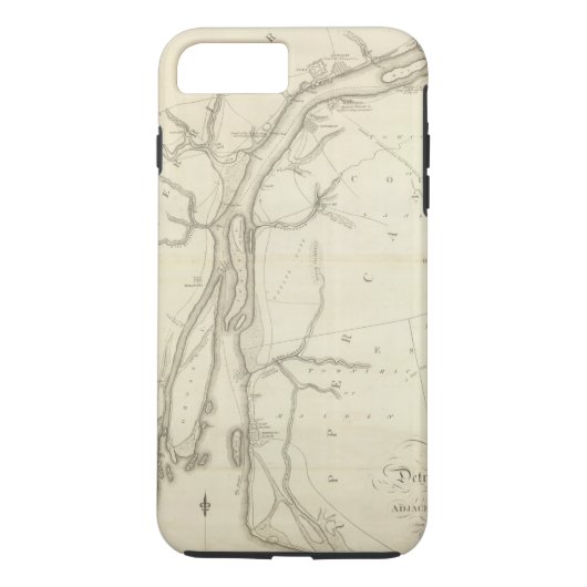 Kaart van de rivier de Detroit Case-Mate iPhone Case (Achterkant)