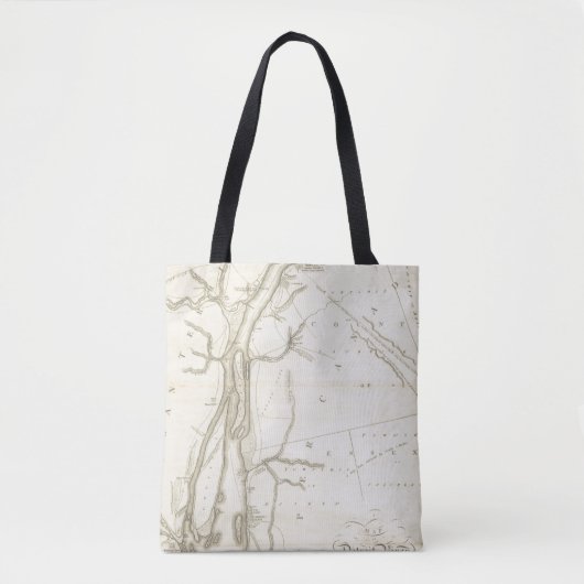 Kaart van de rivier de Detroit Tote Bag (Voorkant)