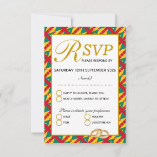 KAART van de RSVP-respons op GRENADA Wedding Celeb