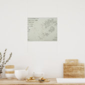 Kaart van de Scilly Isles in Groot-Brittannië Poster (Keuken)