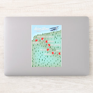 Kaart van de Seine-rivier Frankrijk vintage Sticker