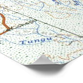  kaart van de Serengeti Plain Poster (Hoek)