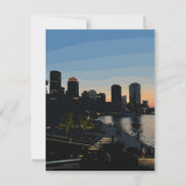 Kaart van de skyline van Boston Seaport Sunset Cit (Voorkant)