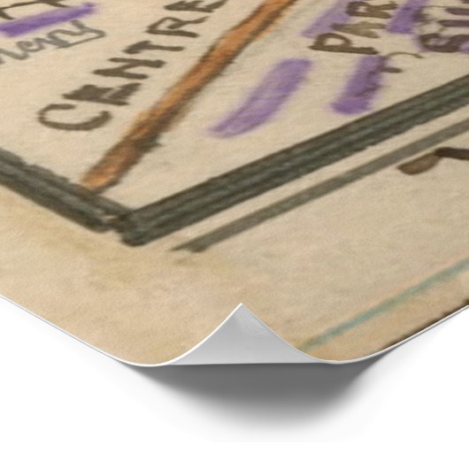 kaart van de slag om Chantilly (1865) Poster (Hoek)