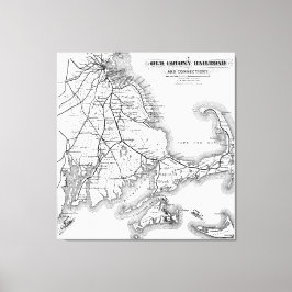  kaart van de spoorweg van de Kaap Oude Kolonie (1 Canvas Afdruk