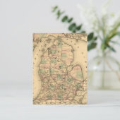  kaart van de spoorwegen van Michigan (1876) (Staand voorkant)