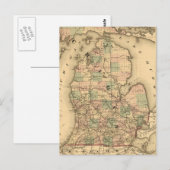  kaart van de spoorwegen van Michigan (1876) (Voorkant / Achterkant)