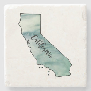 Kaart van de staat Californië Marble Stone Onderze Stenen Onderzetter
