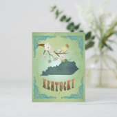 Kaart van de staat Kentucky - Sage Green (Staand voorkant)