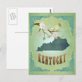 Kaart van de staat Kentucky - Sage Green (Voorkant / Achterkant)