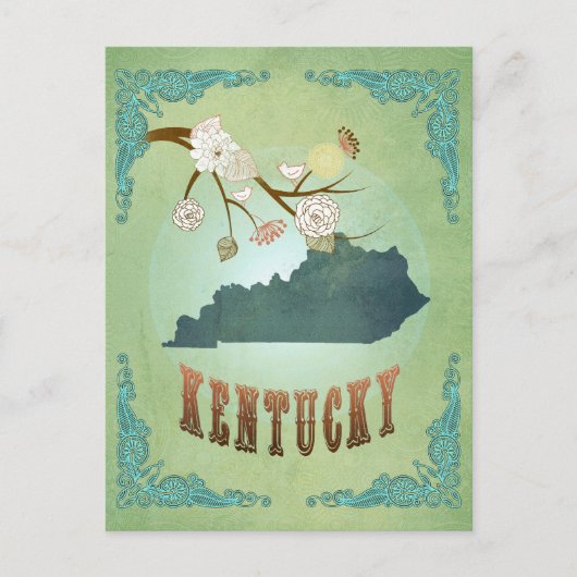 Kaart van de staat Kentucky - Sage Green (Voorkant)