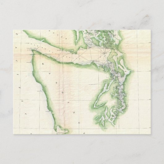  kaart van de staat Kusta Washington (1857) (Voorkant)