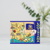 Kaart van de staat Louisiana (Staand voorkant)