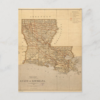 Kaart van de staat Louisiana (1876)