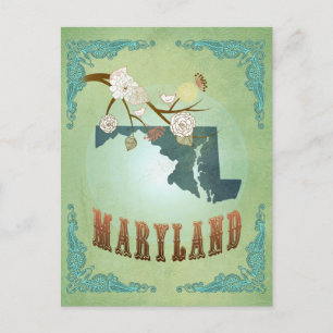 Kaart van de staat Maryland - Sage Green