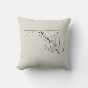 Kaart van de staat Maryland Sierkussen