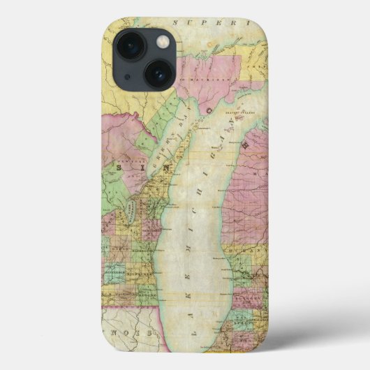 Kaart van de staat Michigan Case-Mate iPhone Case (Achterkant)
