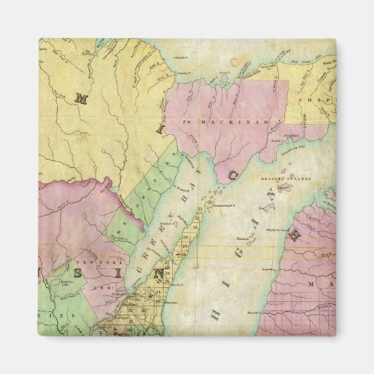 Kaart van de staat Michigan Magneet (Voorkant)